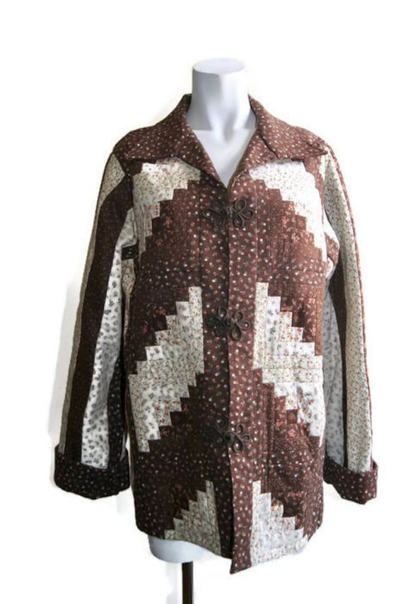 Vintage Blümchen Steppjacke Handgemachte Blazer Mit Knotenknöpfen von ANTIGOs