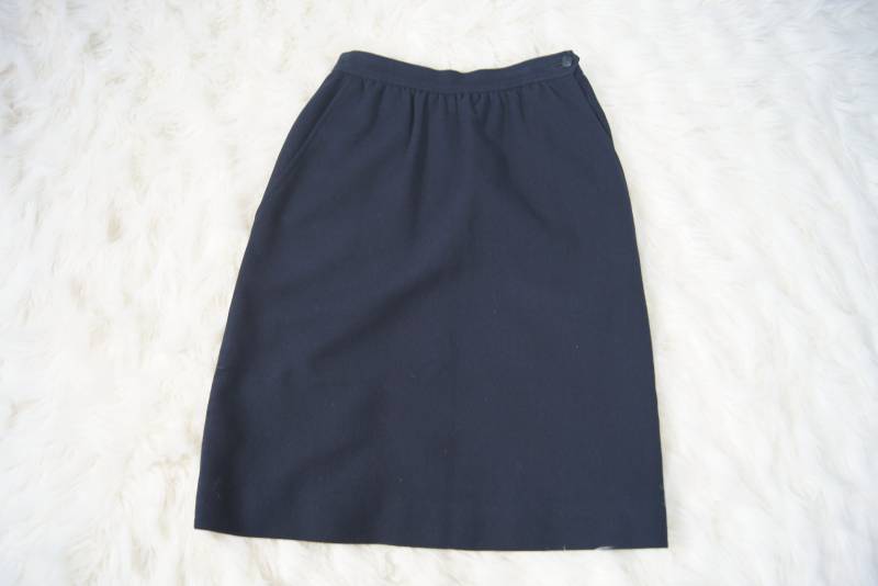 Vintage Evan-Picone 100% Reine Wolle Rock Iltwu International Ladies Garment Workers Union Gefüttert Blaue Taschen von ANTIGOs
