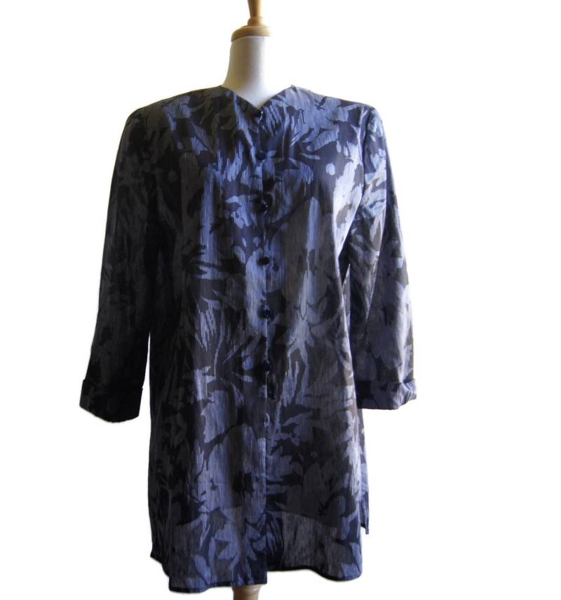 Vintage Ildi Marshall Jacke Tunika Shirt Damen Made in Usa Floral von ANTIGOs