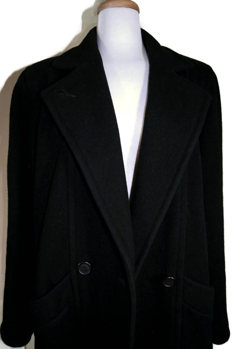 Vintage Ll Bean Wolle Pea Coat - Damen Schwarze Jacke von ANTIGOs