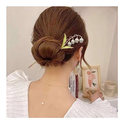 Haarstäbchen Vintage Stil Metall Haarnadel Quaste Blume Haar Stick Kopfbedeckung Mode Frauen Haar Zubehör (Color : Style-3) von ANTLAS