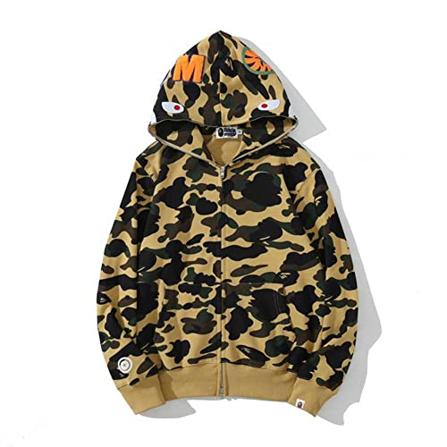 ANTLEP Bape Hoodie Shark Camo Jacke 100% Baumwolle Full Zipper Sweatshirt Unisex für Männer Frauen Jungen und Mädchen S-3XL von ANTLEP