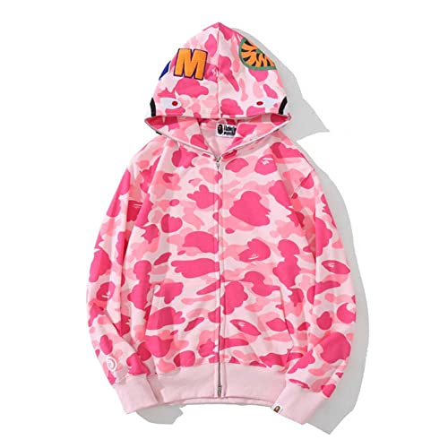 ANTLEP Bape Hoodie Shark Camo Jacke 100% Baumwolle Full Zipper Sweatshirt Unisex für Männer Frauen Jungen und Mädchen S-3XL von ANTLEP