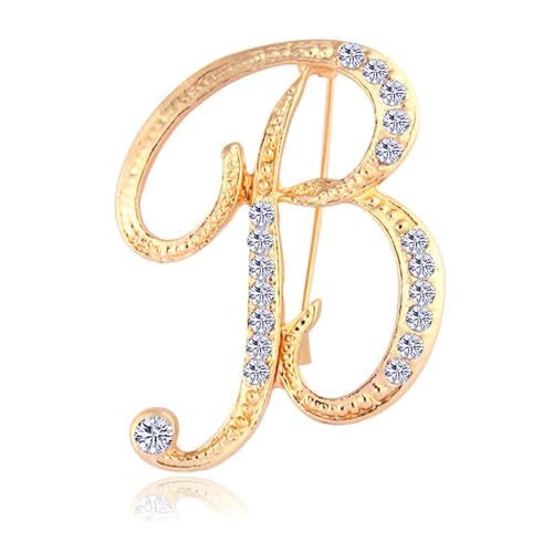 Initial-Brosche, Damen-Buchstaben-Brosche, A-Z, 26 personalisierte Design-Buchstaben, modische Broschen, Kragennadeln (B) von ANTM