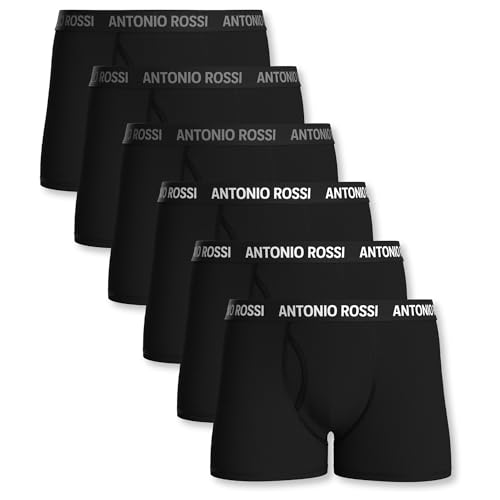 ANTONIO ROSSI (6er Pack Herren Boxershorts mit Eingriff – Superweiche Baumwolle, Atmungsaktiv & Ohne Kratzende Etiketten – Bequeme Unterhosen für Männer – Stretch Passform, Feuchtigkeitsableitend von ANTONIO ROSSI