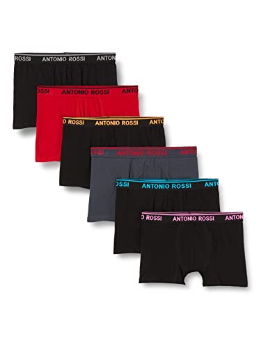 ANTONIO ROSSI (3/6er-Pack) Boxershorts Herren - Unterhosen Männer Multipack mit Elastischem Bund - Baumwollreich, Bequeme Herrenunterwäsche, Dunkel Sortiert (6er-Pack), XL von ANTONIO ROSSI