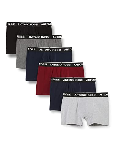 ANTONIO ROSSI (3/6er-Pack) Boxershorts Herren - Unterhosen Männer Multipack mit Elastischem Bund - Baumwollreich, Bequeme Herrenunterwäsche, Klassisch Dunkel (6er-Pack), S von ANTONIO ROSSI