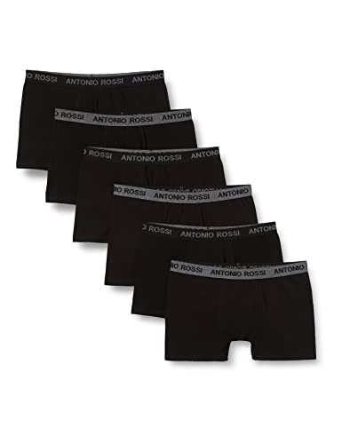 ANTONIO ROSSI (3/6er-Pack) Boxershorts Herren - Unterhosen Männer Multipack mit Elastischem Bund - Baumwollreich, Bequeme Herrenunterwäsche, Schwarz, Grau (6er-Pack), XXL von ANTONIO ROSSI