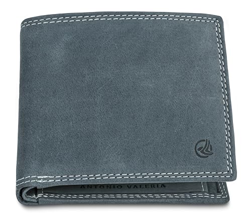 ANTONIO VALERIA Ben Vintage Blue Leather Wallet for Men von ANTONIO VALERIA