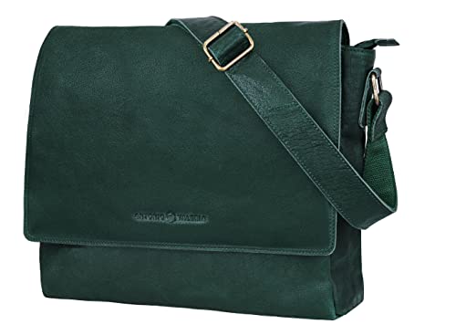 ANTONIO VALERIA Robert Oily Wash Green Leather Messenger Bag for Men… von ANTONIO VALERIA