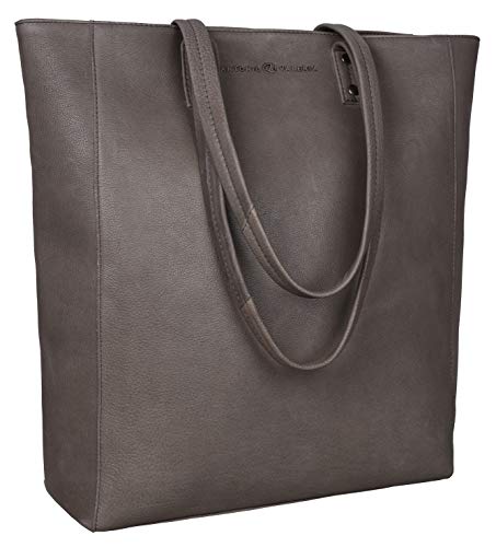 Antonio Valeria Ava Damen Schultertasche aus Leder, Grau (Vintage Wash Grey), Medium von ANTONIO VALERIA