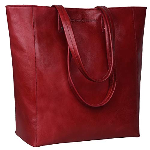 Antonio Valeria Ava Damen Schultertasche aus Leder, Rot (Crunch Aniline Red), Medium von ANTONIO VALERIA