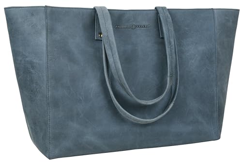 ANTONIO VALERIA Avery Schultertasche aus Leder mit Tragegriff für Damen, Blau (Crazy Horse blau), Medium… von ANTONIO VALERIA