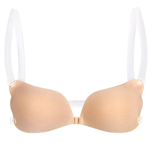 ANTOVSO Silikon Klebriger Rückenless Push Up Klebe BH, Wiederverwendbarer Trägerloser Selbstklebender Sticky Bra, Unsichtbarer Hebebra Für Frauen von ANTOVSO