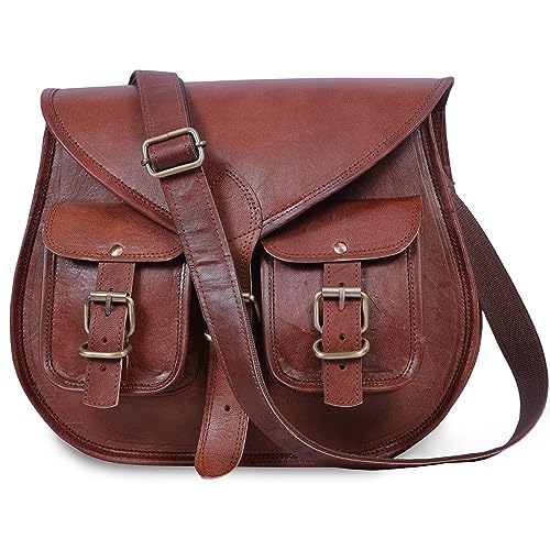 ANUENT Leder Handtasche 13" Echtleder Damen Geldbörse Collegetasche Schultertasche Umhängetasche von ANUENT