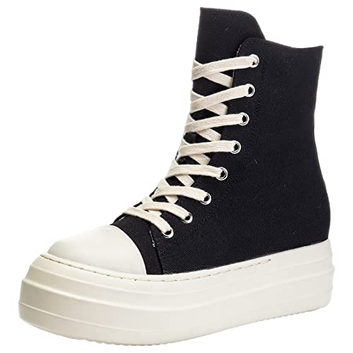 ANUFER Damen Hohe Spitze Leinwand Turnschuhe Plattform Schnüren&Seitlicher Reißverschluss Zwanglos Sportschuhe Schwarz SN0707149 EU38.5 ANUFER Damen Hohe Spitze Leinwand Turnschuhe Plattform Schnüren&Seitlicher Reißverschluss Zwanglos Sportschuhe Schwarz SN0707149 EU38.5 von ANUFER