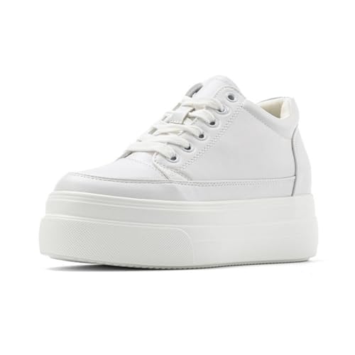 ANUFER Damen Mode Plateau Turnschuhe Versteckter Keilabsatz Schnürung Tennisschuhe Weiß SD5A40201 EU37.5 ANUFER Damen Mode Plateau Turnschuhe Versteckter Keilabsatz Schnürung Tennisschuhe Weiß SD5A40201 EU37.5 von ANUFER
