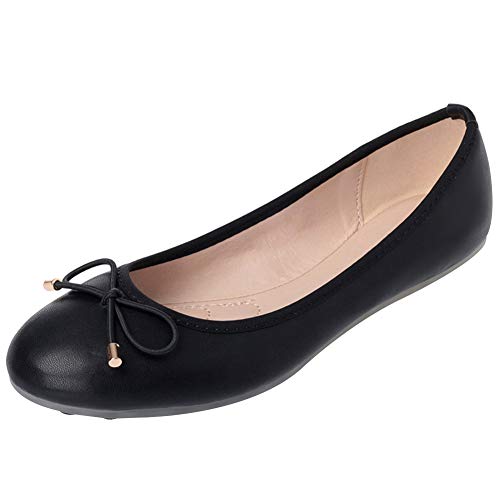 ANUFER Damen Schön Bowknot Weich Schlüpfen Ballerinas Pumps Dolly Schuhe Runder Zeh Schwarz SN02752 EU35 ANUFER Damen Schön Bowknot Weich Schlüpfen Ballerinas Pumps Dolly Schuhe Runder Zeh Schwarz SN02752 EU35 von ANUFER
