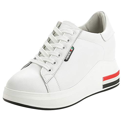 ANUFER Damen Turnschuhe Hohe Plattform Versteckter Keilabsatz Schnüren Mode Trainer Sportschuhe Weiß SN020331 EU38 ANUFER Damen Turnschuhe Hohe Plattform Versteckter Keilabsatz Schnüren Mode Trainer Sportschuhe Weiß SN020331 EU38 von ANUFER