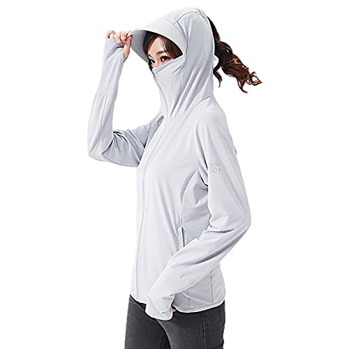 ANUFER Damen UPF50+ UV-Schutz Jacke Mit Kapuze Leicht Schnelltrocknend Draussen Aktivkleidung SD5A025 Grau 32 ANUFER Damen UPF50+ UV-Schutz Jacke Mit Kapuze Leicht Schnelltrocknend Draussen Aktivkleidung SD5A025 Grau 32 von ANUFER