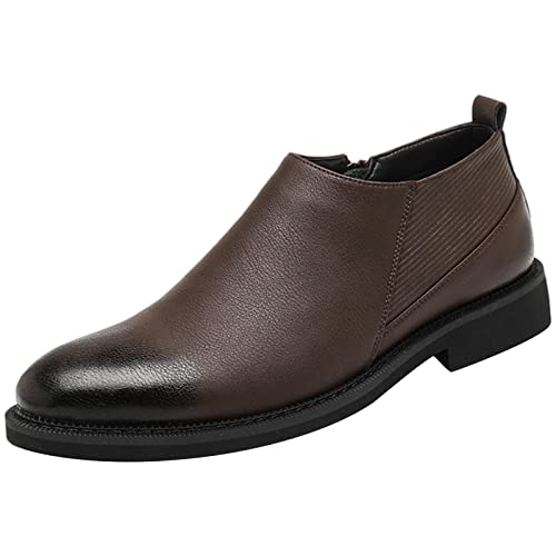 ANUFER Herren Clever Echtes Leder Abendschuhe Seitlicher Vintage-Reißverschluss Low-Top Stiefel Kaffee SN070377 EU43 ANUFER Herren Clever Echtes Leder Abendschuhe Seitlicher Vintage-Reißverschluss Low-Top Stiefel Kaffee SN070377 EU43 von ANUFER