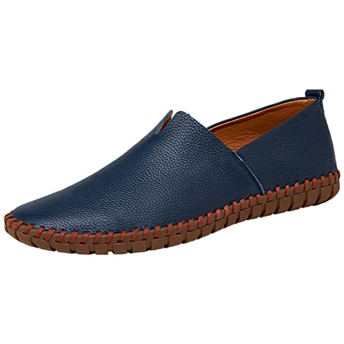 ANUFER Herren Echtleder Loafer-Wohnungen Schlüpfen Sanft Handgefertigte Sohle Lässige Fahrschuhe Marine SN070560 EU44 ANUFER Herren Echtleder Loafer-Wohnungen Schlüpfen Sanft Handgefertigte Sohle Lässige Fahrschuhe Marine SN070560 EU44 von ANUFER