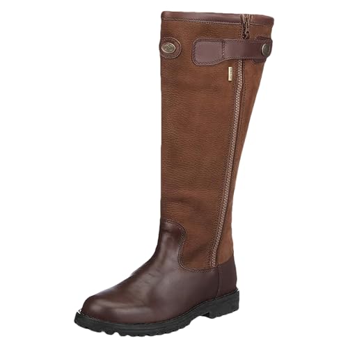 ANUFER Herren Elegante Kniehohe Reitstiefel Seitlicher Reißverschluss Patchwork PU-Leder Ritterstiefel SN0706299 Kaffee EU44 von ANUFER