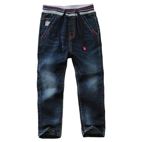 ANUFER Jungen Elastischer Bund Jeans Entspannt Lässig Dehnbar Gestrecktes Bein Baumwolle Jeanshose Alter 11-12 Jahre SN0711142 Stil B 160cm von ANUFER