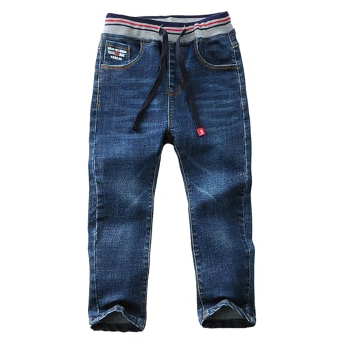 ANUFER Jungen Elastischer Bund Jeans Entspannt Lässig Dehnbar Gestrecktes Bein Baumwolle Jeanshose Alter 11-12 Jahre SN0711142 Stil C 160cm von ANUFER
