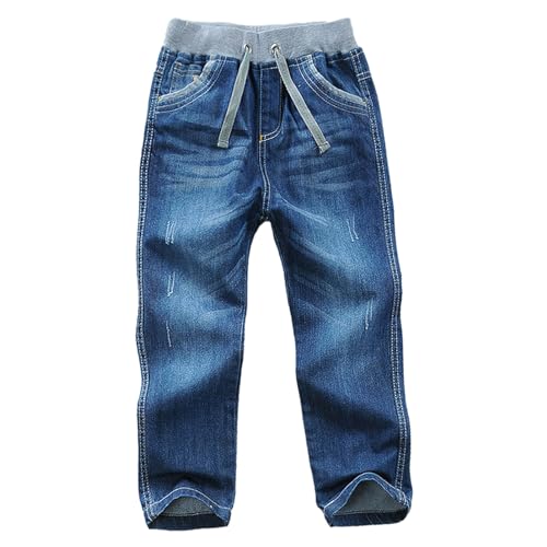 ANUFER Jungen Elastischer Bund Jeans Entspannt Lässig Dehnbar Gestrecktes Bein Baumwolle Jeanshose Alter 11-12 Jahre SN0711142 Stil D 160cm von ANUFER