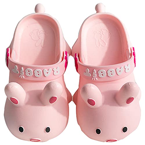ANUFER Kinder Erwachsene Süß Kaninchen Sommer Sandale Hausschuhe Geschlossener Zeh Anti-Rutsch Garten Clogs Rosa SD5A028 EU29-30 von ANUFER