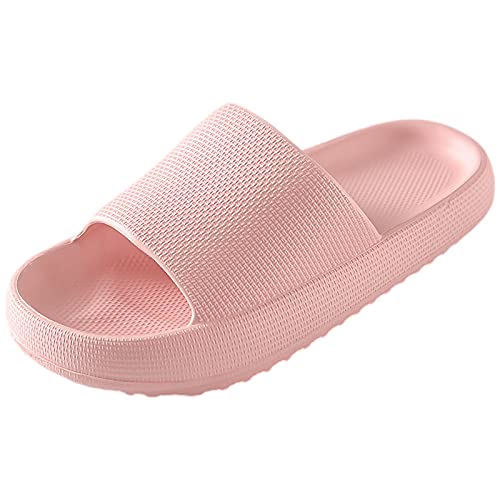 ANUFER Unisex Erwachsene Offener Zeh Sommer Hausschuhe Anti-Rutsch Innen Bad Sandalen Rosa SD5A030 EU38-39 von ANUFER