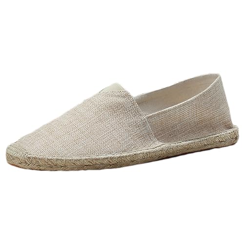 ANUFER Unisex Herren Damen Flache Espadrilles Bequem Slipper Leinwand Faulenzer SN0706168 Kamel EU40 von ANUFER