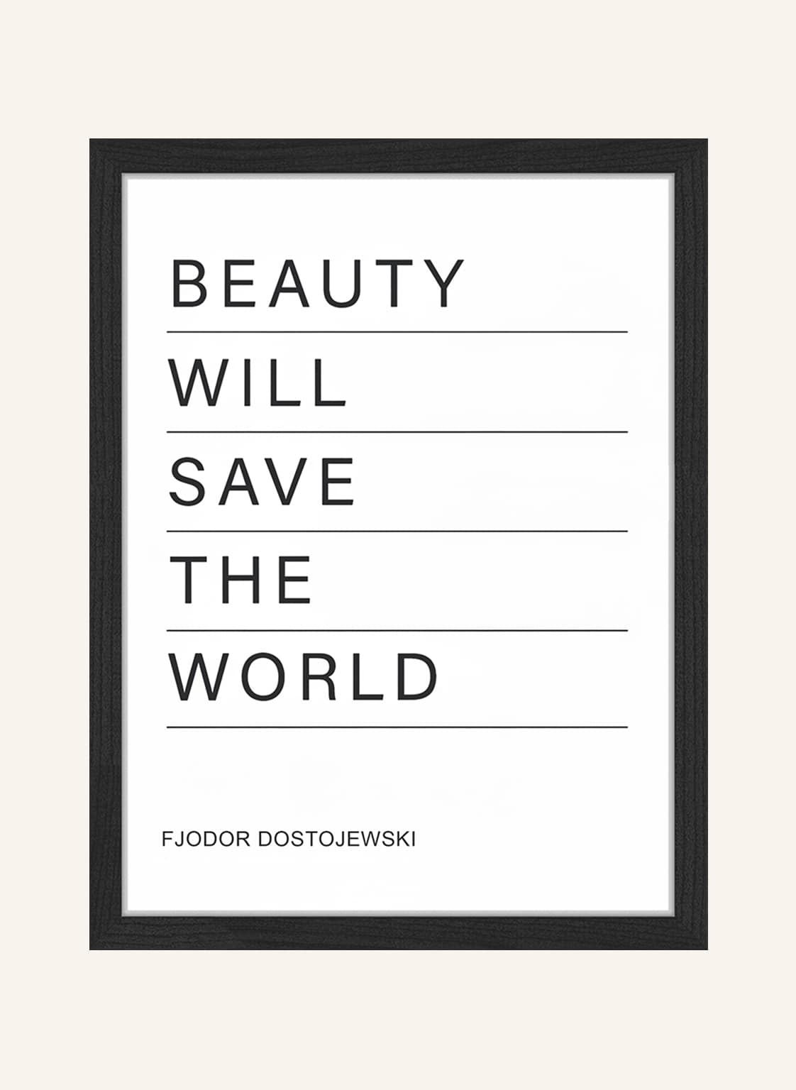 Any Image Wandbild Beauty Will Save Mit Rahmen schwarz Any Image Wandbild Beauty Will Save Mit Rahmen schwarz von ANY IMAGE