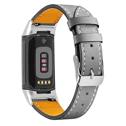 ANYE OUTLET Armbänder für Fitbit Charge 5, Lederarmband Fitbit Charge 5 Damen Sport Armband Fitbit Charge5 Gliederarmband Ersatzarmband Uhrenarmband für Aktivitäts Tracker Fitbit Charge 5 von ANYE OUTLET