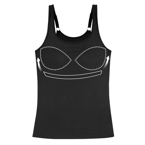 ANYFITTING Sport Tank Top Damen mit BH Atmungsaktiv Verstellbare Träger Ärmellos Slim Fit Schwarz 3XL von ANYFITTING