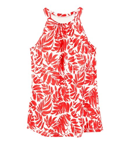 ANYFITTING Top Damen Sommer mit Integriertem BH Oberteile Neckholder Tank Top ärmellose Shirts Cami Bluse BH Hemden für Damen Roter Druck S von ANYFITTING