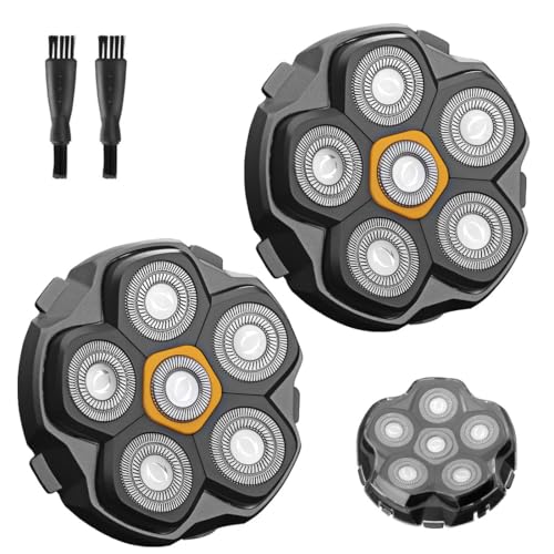 2 x Halbe der 6 Klingen, magnetischer Ersatz-Scherkopf, Kopfrasierer-Ersatzköpfe von ANYSONIC