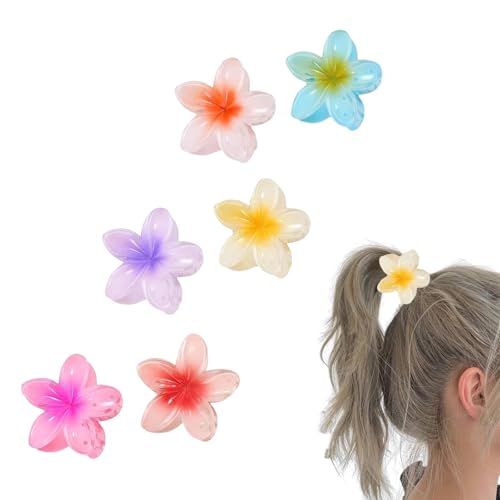 6 Stück Blumen Haarspangen Rutschfeste Hawaiianische Große Flower Hair Clip Haarklammern für Frauen für Mädchen Dick Dünn Haar, Urlaubsgeschenke von ANYUANKW