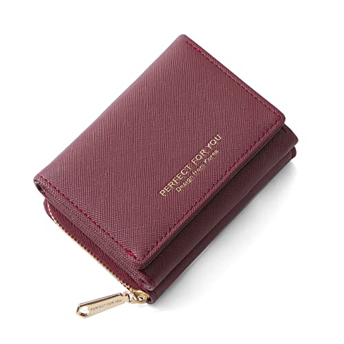 ANYWN Elegante Damen Geldbörse mit Großes Münzfach Rot von ANYWN