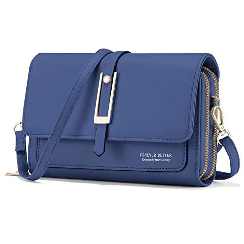 ANYWN Klein Handy Umhängetasche- handytasche mit geldbörse zum umhängen, PU Leder Crossbody Schultertasche Reisepass Handytasche mit Kartenschlitz Verstellbar Abnehmbar Schultergurt von ANYWN