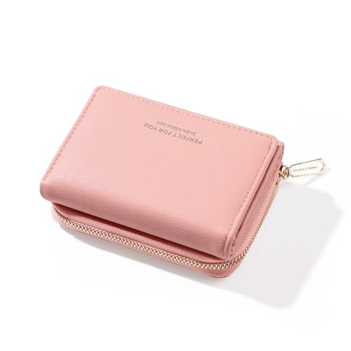 ANYWN Geldbörse Damen klein, Geldbeutel Damen klein, kleines Portemonnaie Damen, Geldtasche klein Damen mit Große Kapazität, Elegante und Süße Damen Geldbeutel mit Großes Münzfach 77-Rosa von ANYWN