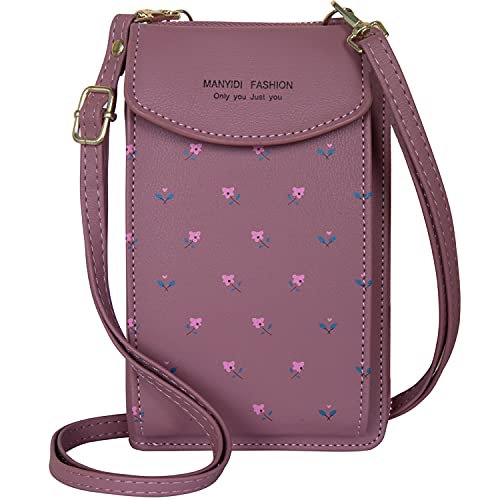 Handy Umhängetasche Damen- Handytasche mit Geldbörse zum umhängen Damen Schultertasche Klein reisepass Handytasche mit Kartenfächer Verstellbar Abnehmbar Schultergurt für Handy unter 6.5‘‘ DunkelRosa Handy Umhängetasche Damen- Handytasche mit Geldbörse zum umhängen Damen Schultertasche Klein reisepass Handytasche mit Kartenfächer Verstellbar Abnehmbar Schultergurt für Handy unter 6.5‘‘ DunkelRosa von ANYWN