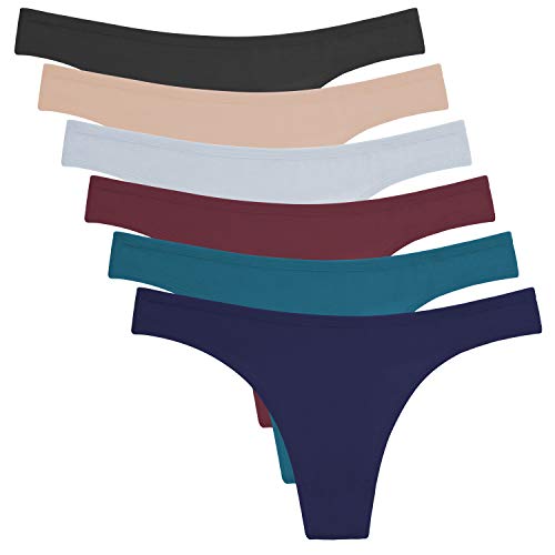 ANZERMIX Damen 6er Pack Baumwolle Thong Unterwäsche Assorted (6-Pack Dark Vintage, Large) von ANZERMIX