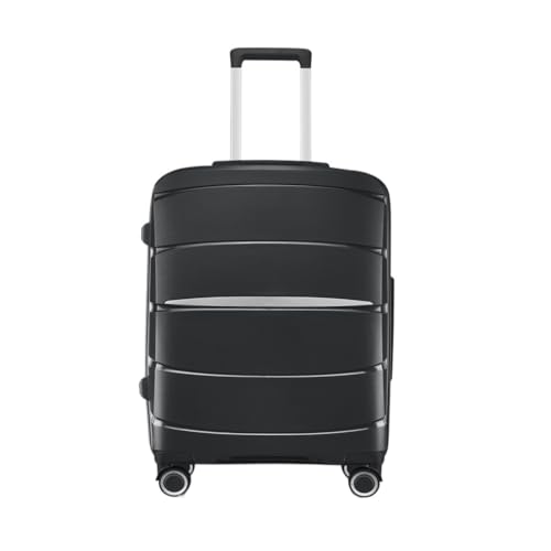 ANZHENGRQ Reisekoffer Trolley-Koffer mit Aluminiumrahmen, Universalräder, 24-Zoll-Trolley-Koffer, 26-Zoll-Koffer for Männer und Frauen Trolley (Color : Black, Size : 24IN) von ANZHENGRQ