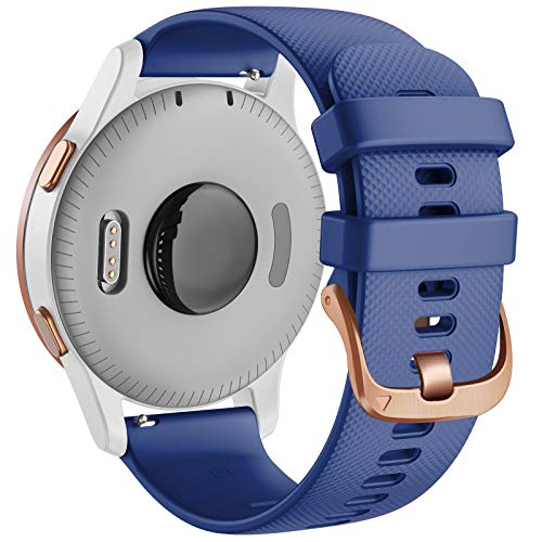 ANZOAT 18 mm Silikon-Lederarmband für Garmin Vivoactive 4S 3S Venu 2S Smartwatch für Active S Move 3S Schnellverschluss-Armband, For Vivomove 3S, Achat von ANZOAT