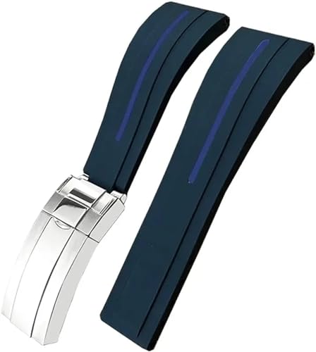 ANZOAT 20 mm Gummi-Uhrenarmband für Rolex GMT Oysterflex Daytona Submariner Deep Sea wasserdichtes Armband, 20 mm, Achat von ANZOAT