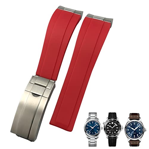 ANZOAT 20 mm Gummi-Uhrenarmband passend für IWC Mark Omega Seamaster 300 AT150 Metallglieder-Gummi-Uhrenarmband mit gebogenem Ende, 20 mm, Achat ANZOAT 20 mm Gummi-Uhrenarmband passend für IWC Mark Omega Seamaster 300 AT150 Metallglieder-Gummi-Uhrenarmband mit gebogenem Ende, 20 mm, Achat von ANZOAT