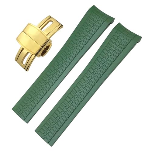 ANZOAT 22 mm fließendes Silikonkautschuk-Uhrenarmband für Patek Aquanaut 5168G 5968G Philippe Metallstifte gebogene Enden weiches Uhrenarmband Armbänder, 21 mm, Achat von ANZOAT