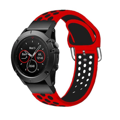 ANZOAT 22 x 20 mm Silikonband für Garmin Fenix 6 6X Pro 5X 5 Plus 935 S62 GPS Enduro Descent MK1 MK2, Schnellverschluss, einfach anzubringen, 22mm Width, Achat von ANZOAT